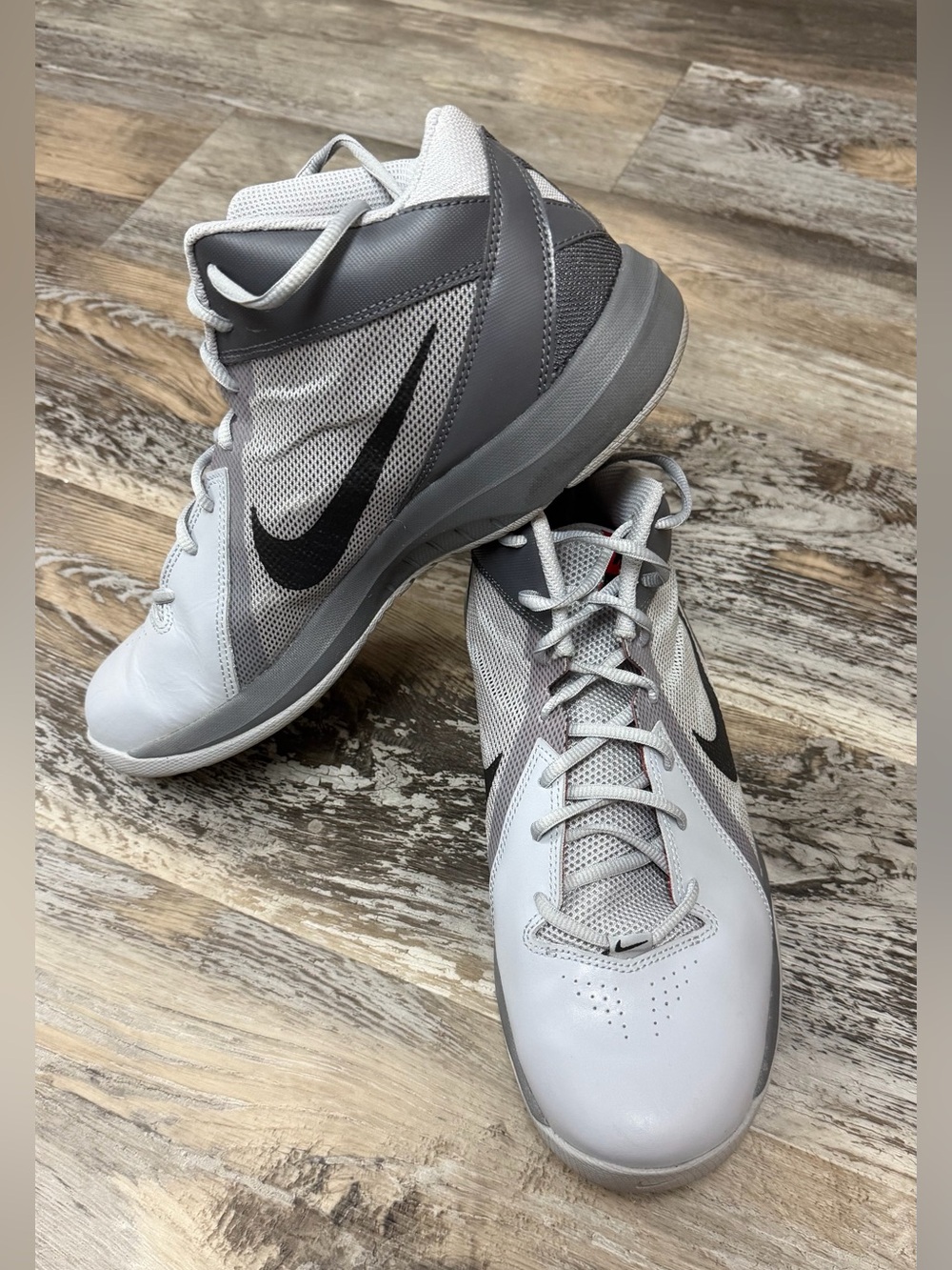 Nike Men’s Gray, White and Black Athletic Basketball Shoes